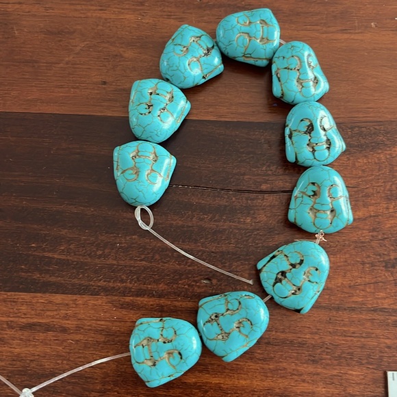 Other - Strand of 10 Happy Buddha Turquoise Beads